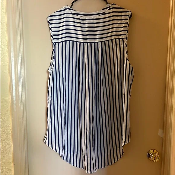 Torrid Navy Blue and White Striped Blouse - Picture 3 of 3